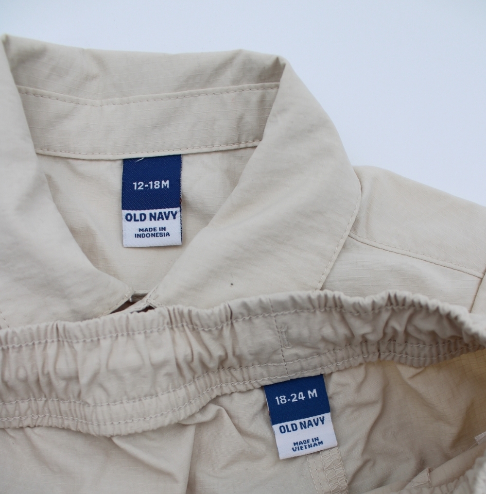 Old Navy Boys Utility Shirt & Shorts Set Khaki (Mixed Sizes) - Picture 3 of 7